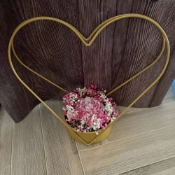 fondant fleur contenant métal coeur