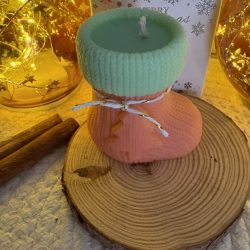 Bougie sujet botte de Noel