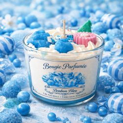 Bougie bonbon bleu