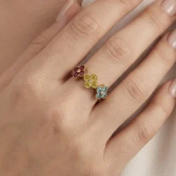Bague fleur multi-couleurs