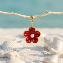 Charms Fleur Rouge Émaillée