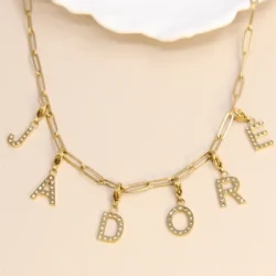 Collier maillon allongé compatible pour attacher des pendentifs charm's