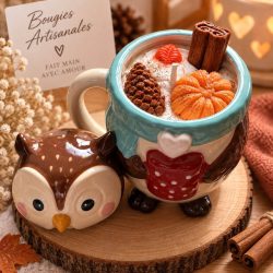 Bougie mug Hibou