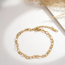 Bracelet maille martelée brillante personnalisable