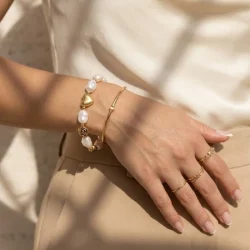 Bracelet perles baroques élastique Eloise
