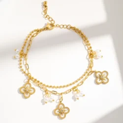 Bracelet trèfle quatre pétales