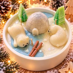 ❄️ Centre de table de Noël – Le Royaume Polaire 🐻‍❄️