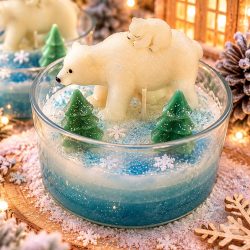 🐻‍❄️ Bougie de Noël – Douceur Polaire ❄️